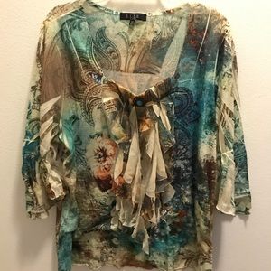 B.L.E.U. 2X Ruffle blouse